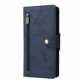 Folio Deksel Samsung Galaxy S25 Ultra 5g Lommebok Med Semsket Skinneffekt Og Stropp