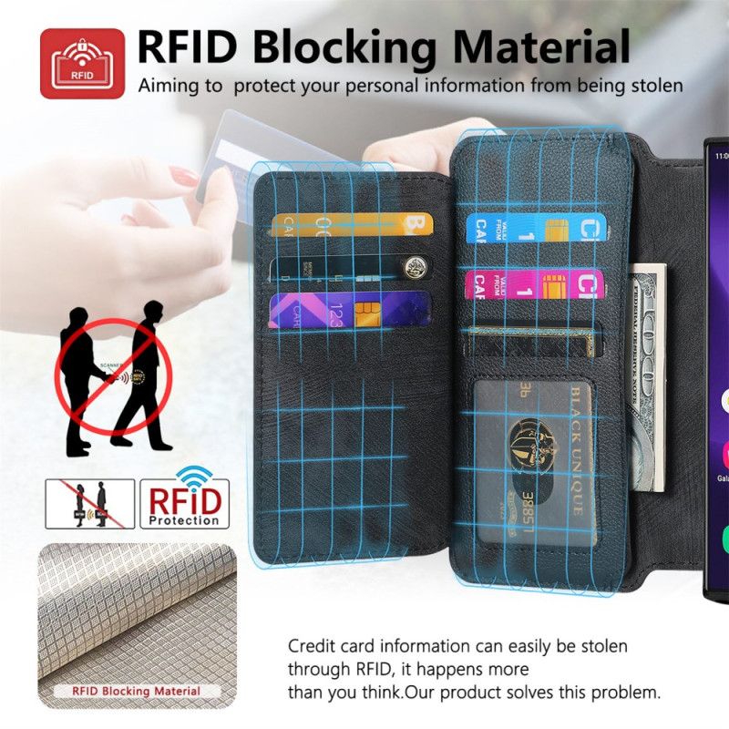 Folio Deksel Samsung Galaxy S25 Ultra 5g Magnetisk Deksel Som Kan Avtas