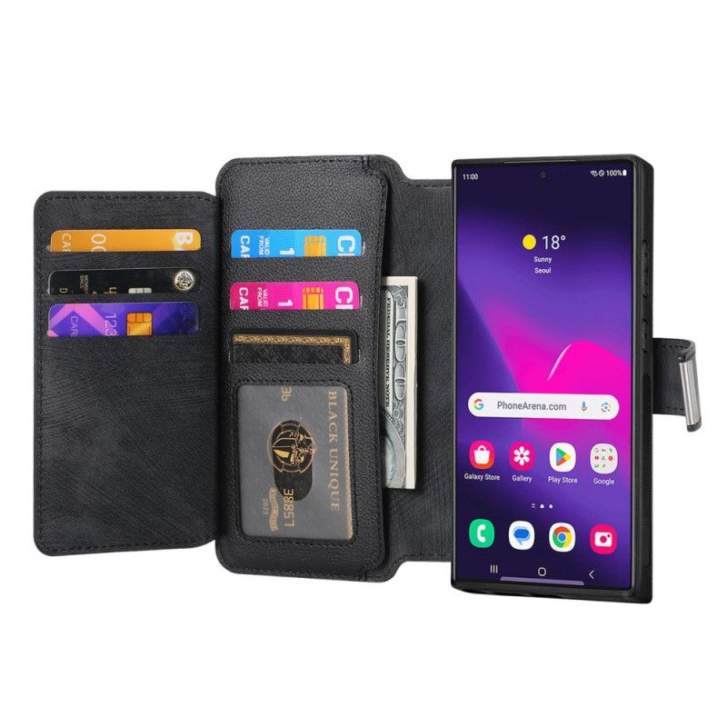 Folio Deksel Samsung Galaxy S25 Ultra 5g Magnetisk Deksel Som Kan Avtas