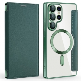 Folio Deksel Samsung Galaxy S25 Ultra 5g Magsafe-kompatibel Med Rfid-blokkerende Skinneffekt Beskyttelse Deksel