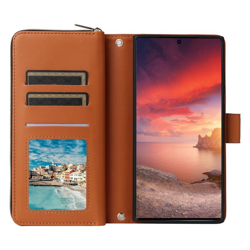 Folio Deksel Til Samsung Galaxy S25 Ultra 5g 9 Kortspor Med Stropp