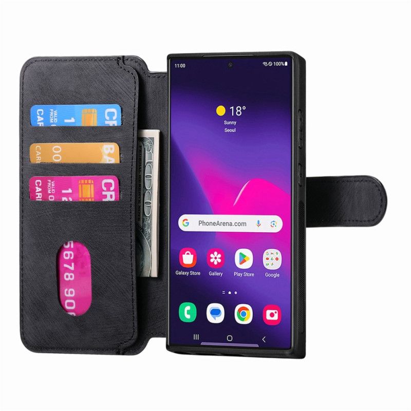 Folio Deksel Til Samsung Galaxy S25 Ultra 5g Avtakbart Magnetisk Rfid Caseneo-etui