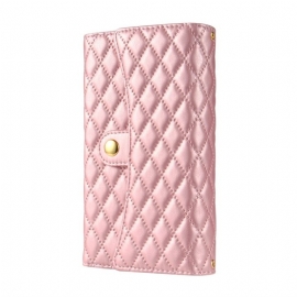 Folio Deksel Til Samsung Galaxy S25 Ultra 5g Vattert Lommebok Med Skulderstropp