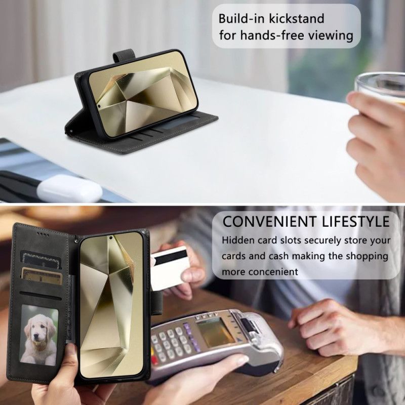 Lærdeksel Folio Deksel Samsung Galaxy S25 Ultra 5g Mandala I Semsket Skinneffekt