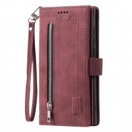 Lærdeksel Folio Deksel Samsung Galaxy S25 Ultra 5g Mobildeksel Glidelåslommebok