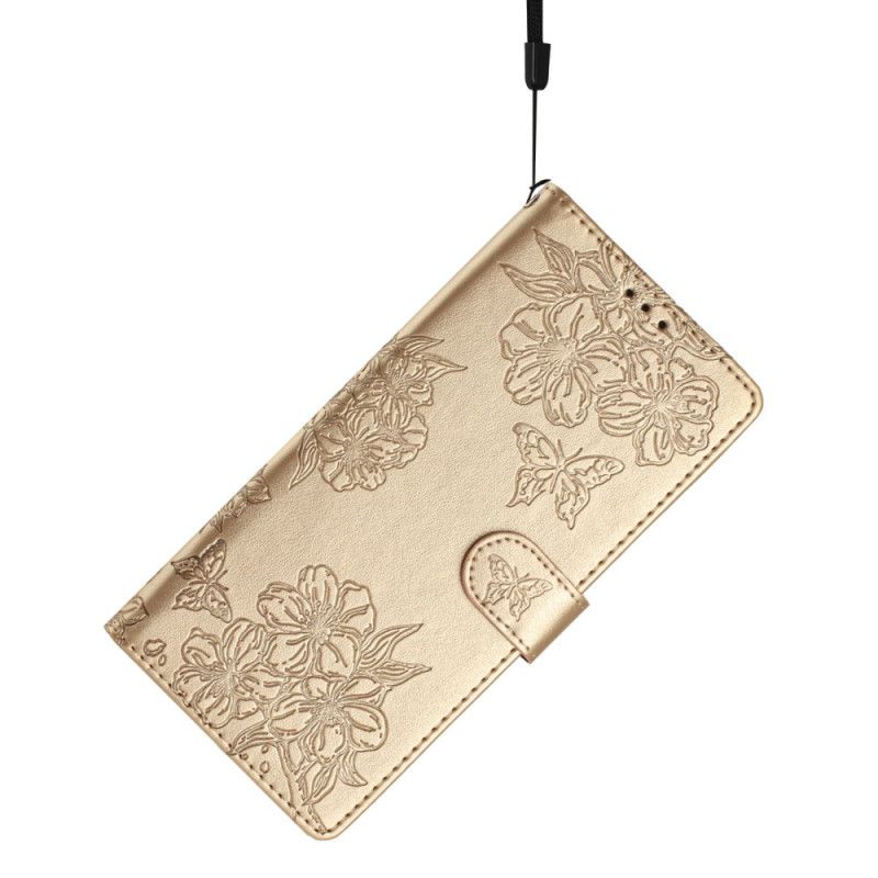 Lærdeksel Folio Deksel Samsung Galaxy S25 Ultra 5g Mobildeksel Kirsebærblomster