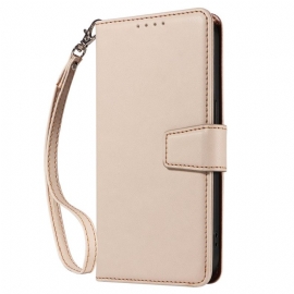 Lærdeksel Folio Deksel Samsung Galaxy S25 Ultra 5g Mobildeksel Rfid-skinnlommebok Med Stropp