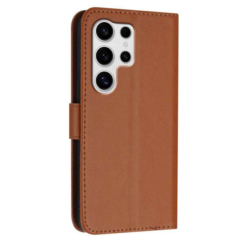 Lærdeksel Folio Deksel Samsung Galaxy S25 Ultra 5g Mobildeksel Trekantet Mønster