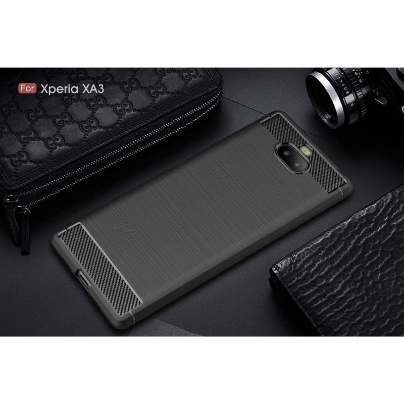 Deksel Til Sony Xperia 10 Carbon Børstet Gel