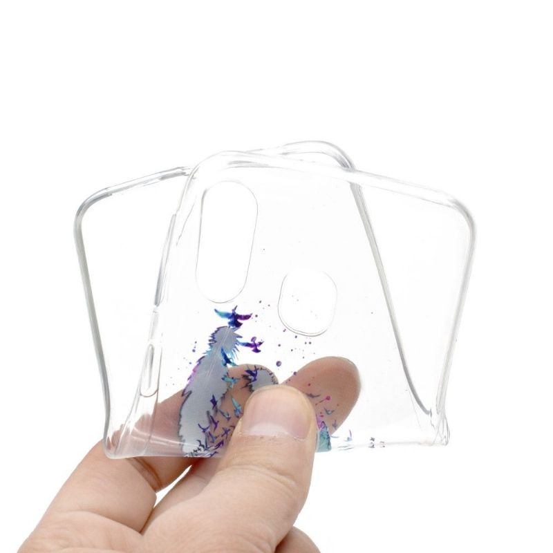Deksel Til Samsung Galaxy A40 Sømløse Fjær Og Fugler