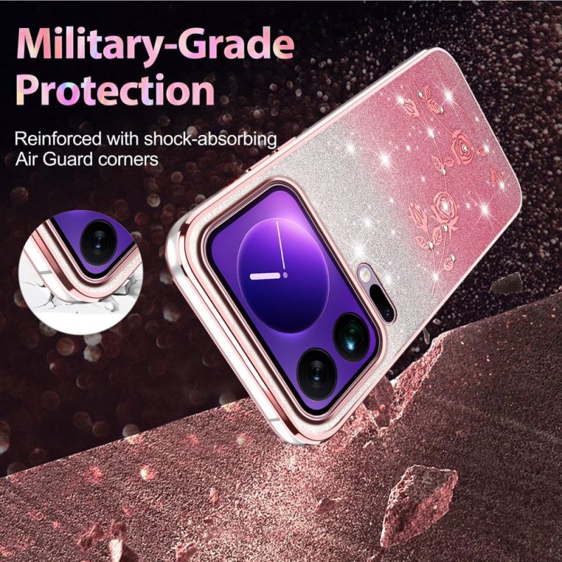 Deksel Xiaomi 17 Pro Blomster Og Strass