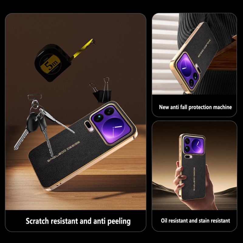 Deksel Xiaomi 17 Pro Ripebestandig Litchitekstur