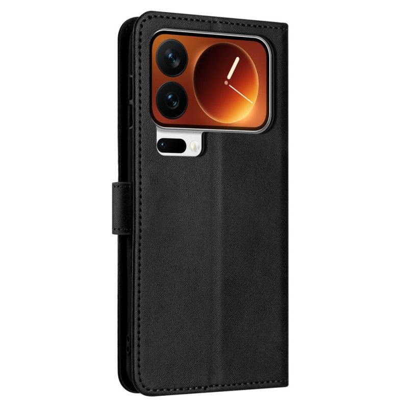 Folio Deksel Til Xiaomi 17 Pro Læreffekt Med Snor