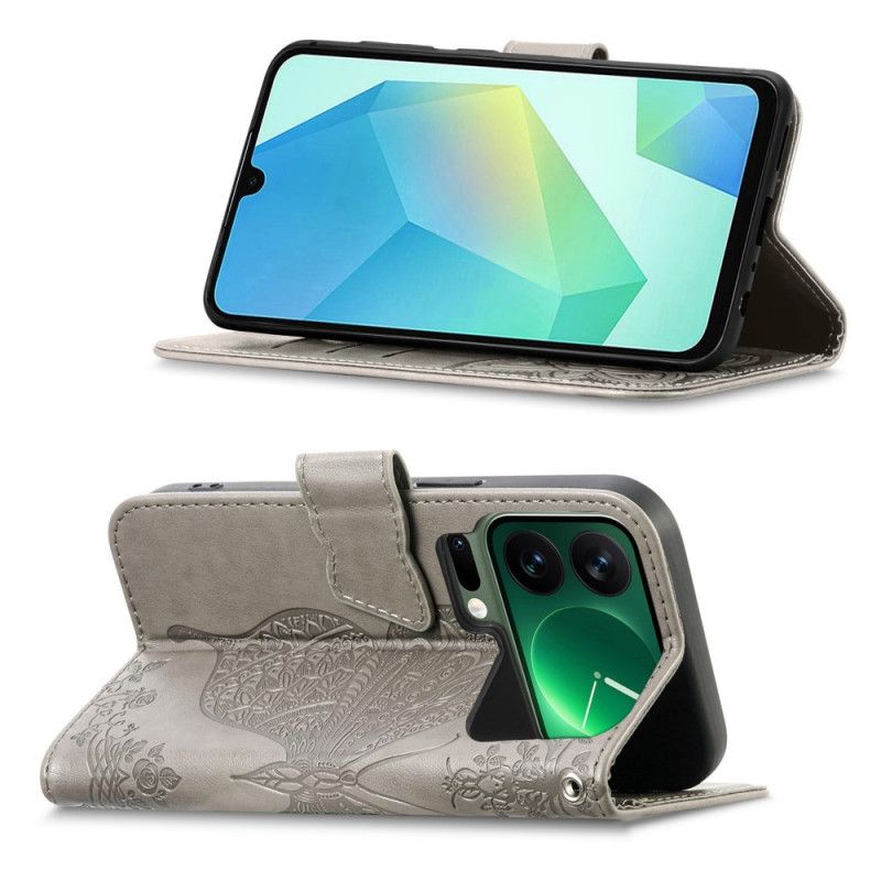 Folio Deksel Xiaomi 17 Pro 3d-sommerfugl Og Strass