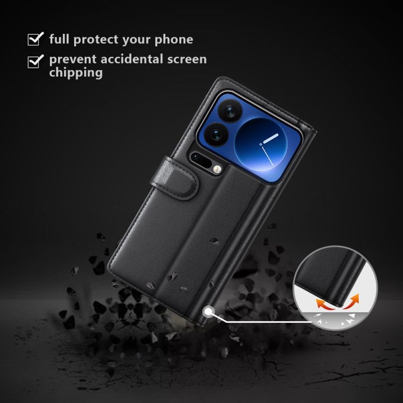 Folio Deksel Xiaomi 17 Pro Ekte Skinn Beskyttelse Deksel