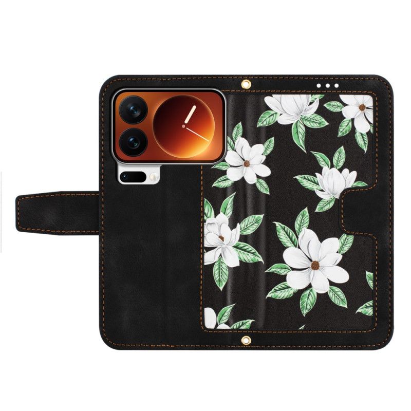 Folio Deksel Xiaomi 17 Pro Lommebok Med Blomstermønster