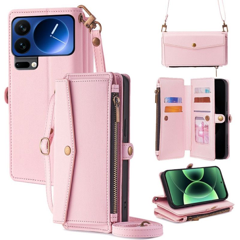 Folio Deksel Xiaomi 17 Pro Lommebok Med Skulderstropp Beskyttelse Deksel