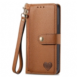 Folio Deksel Xiaomi 17 Pro Rfid-blokkerende Hjertedesign