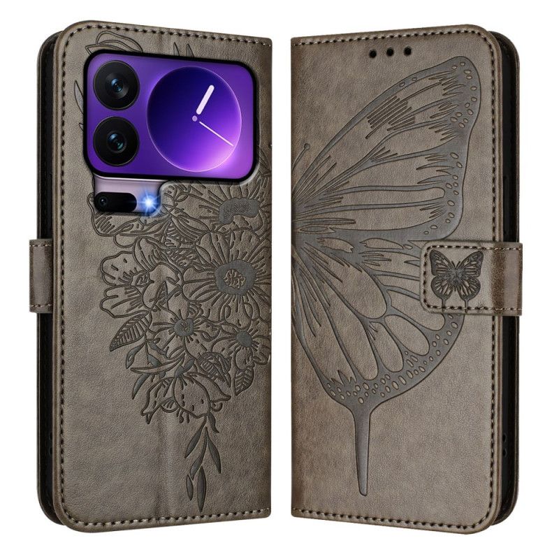 Folio Deksel Xiaomi 17 Pro Sommerfuglreimdesign Beskyttelse Deksel