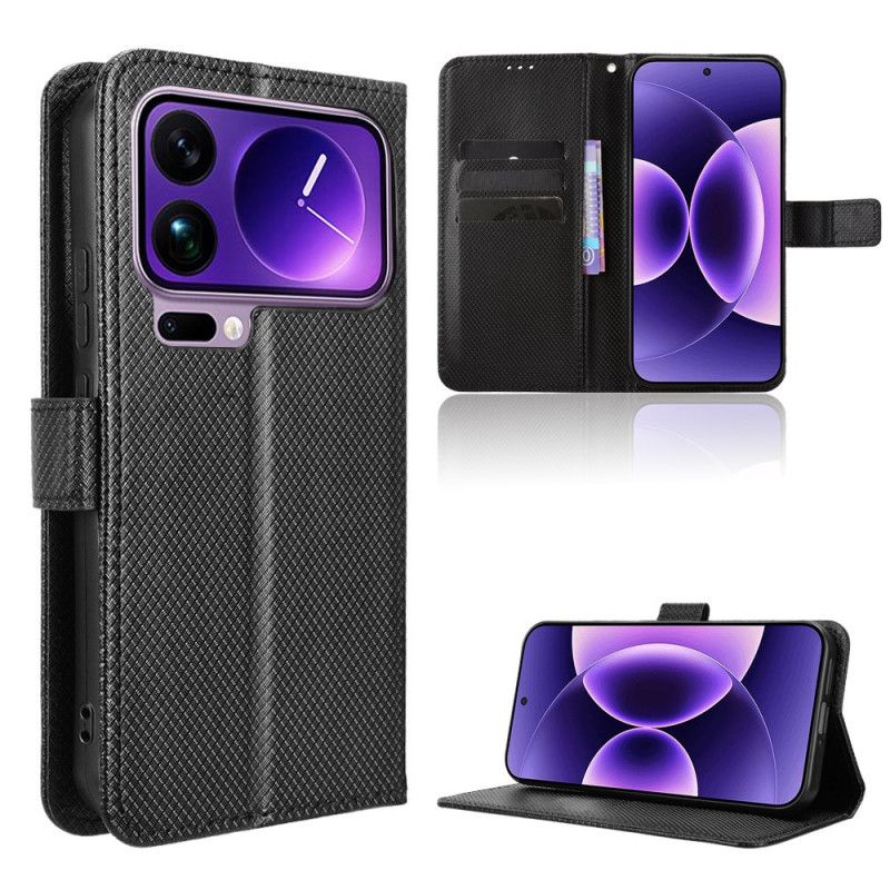 Folio Deksel Xiaomi 17 Pro Teksturert Kunstskinn Beskyttelse Deksel