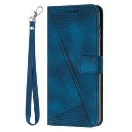 Folio Deksel Xiaomi 17 Pro Trekantmønster Og Stropp