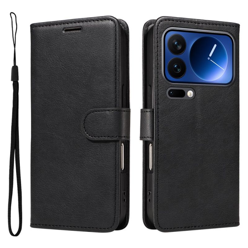 Lærdeksel Folio Deksel Xiaomi 17 Pro Mobildeksel Ensfarget Skinneffekt