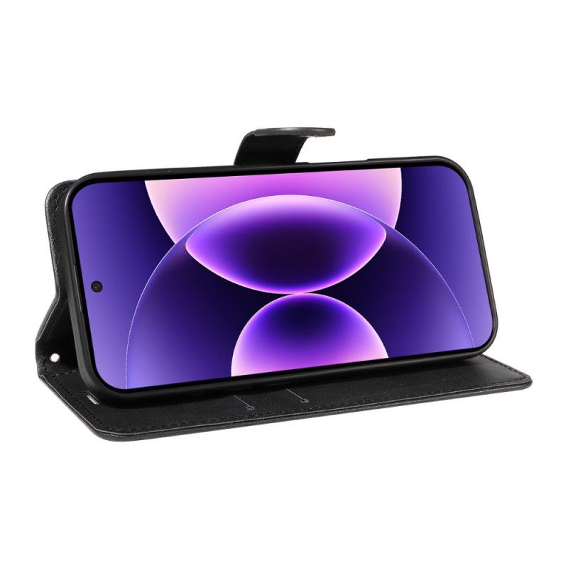 Lærdeksel Folio Deksel Xiaomi 17 Pro Mobildeksel Ensfarget Skinneffekt