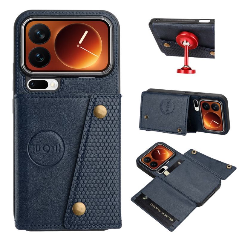 Lærdeksel Folio Deksel Xiaomi 17 Pro Mobildeksel Kortholder Og Stativ