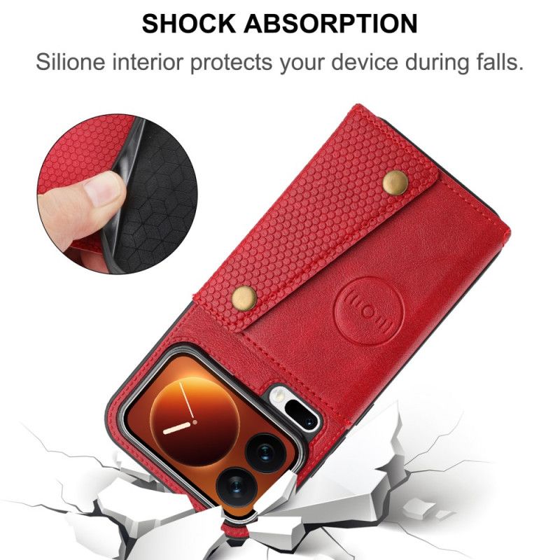 Lærdeksel Folio Deksel Xiaomi 17 Pro Mobildeksel Kortholder Og Stativ