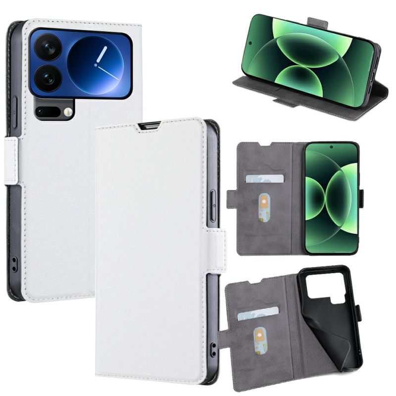 Lærdeksel Folio Deksel Xiaomi 17 Pro Mobildeksel Kunstig Skinn Med Dobbel Lås