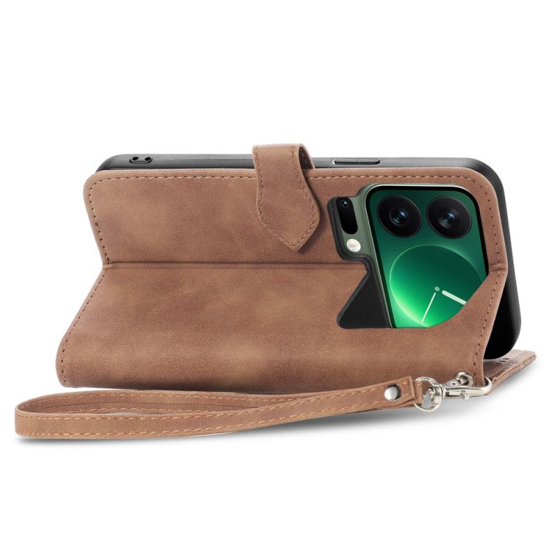 Lærdeksel Folio Deksel Xiaomi 17 Pro Mobildeksel Lommebok Med Blondemønster