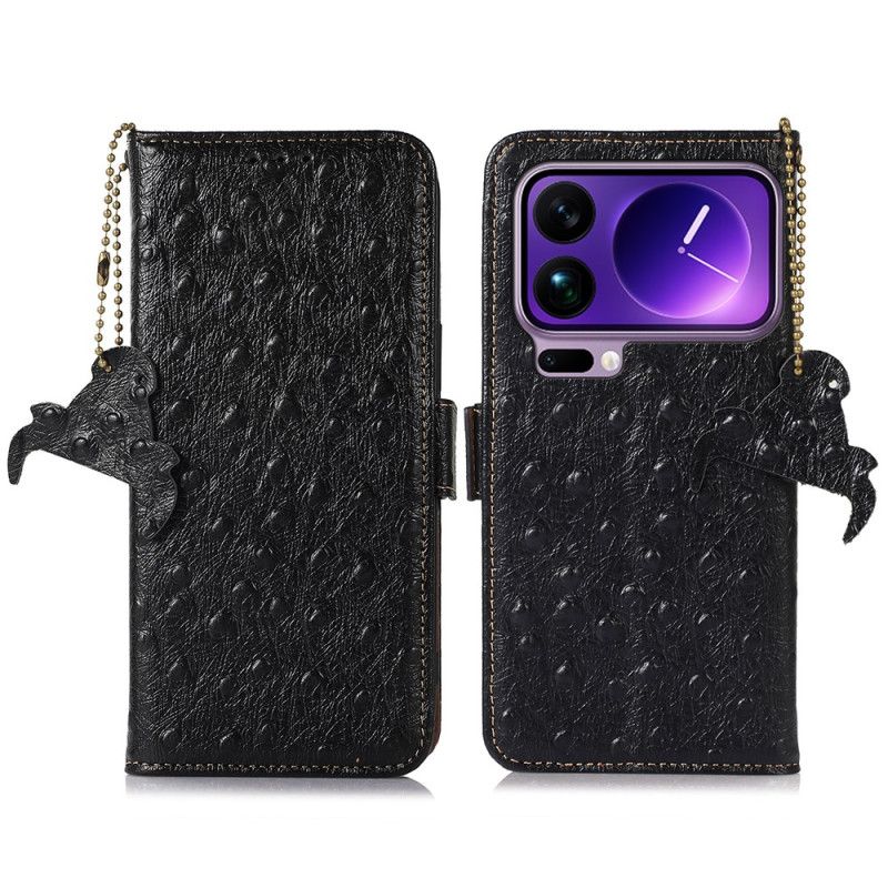 Lærdeksel Folio Deksel Xiaomi 17 Pro Rfid-blokkering I Ekte Skinn