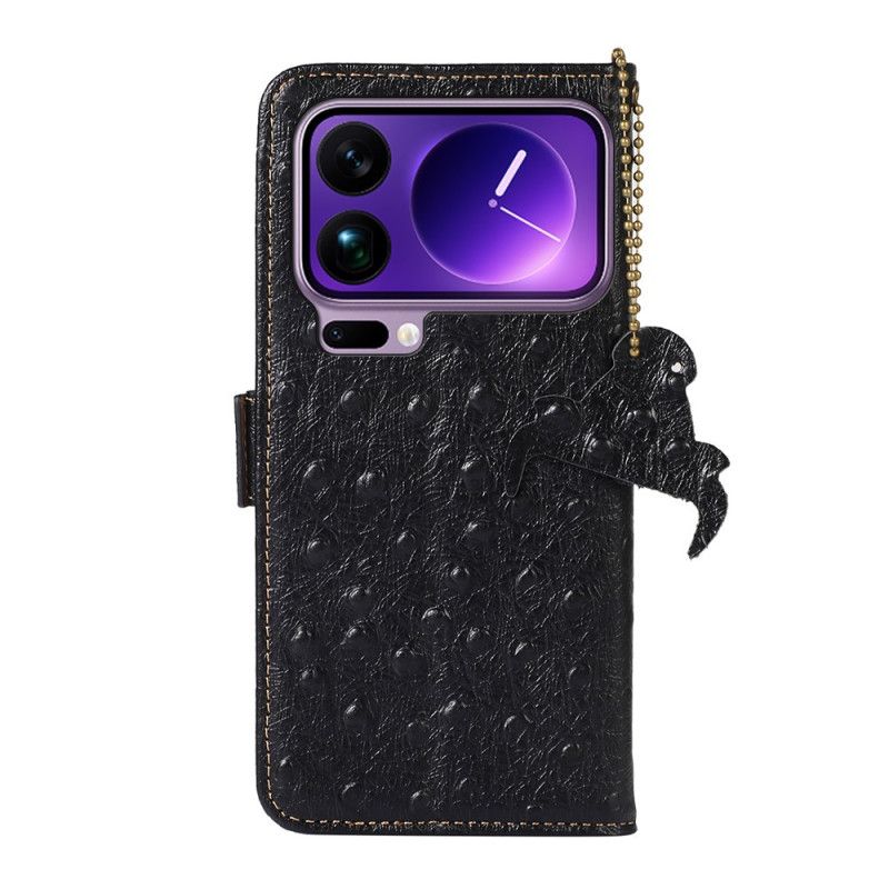 Lærdeksel Folio Deksel Xiaomi 17 Pro Rfid-blokkering I Ekte Skinn