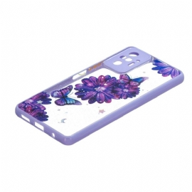 Deksel Til Xiaomi Redmi Note 10 Pro Originalitet Lilla Blomster Og Sommerfugler
