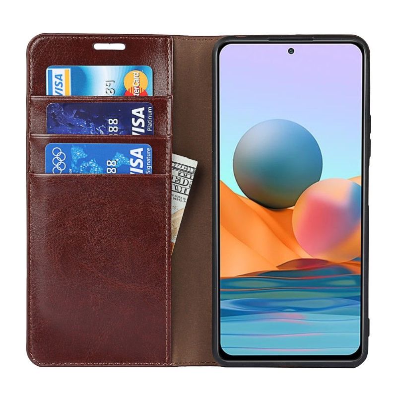 Lærdeksel Til Xiaomi Redmi Note 10 Pro Lærkortholder Støttefunksjon