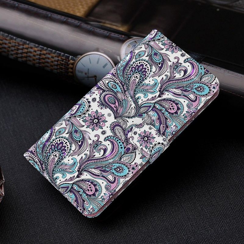 Folio Deksel Til Xiaomi Redmi Note 10 5G / Poco M3 Pro Paisleyblomst