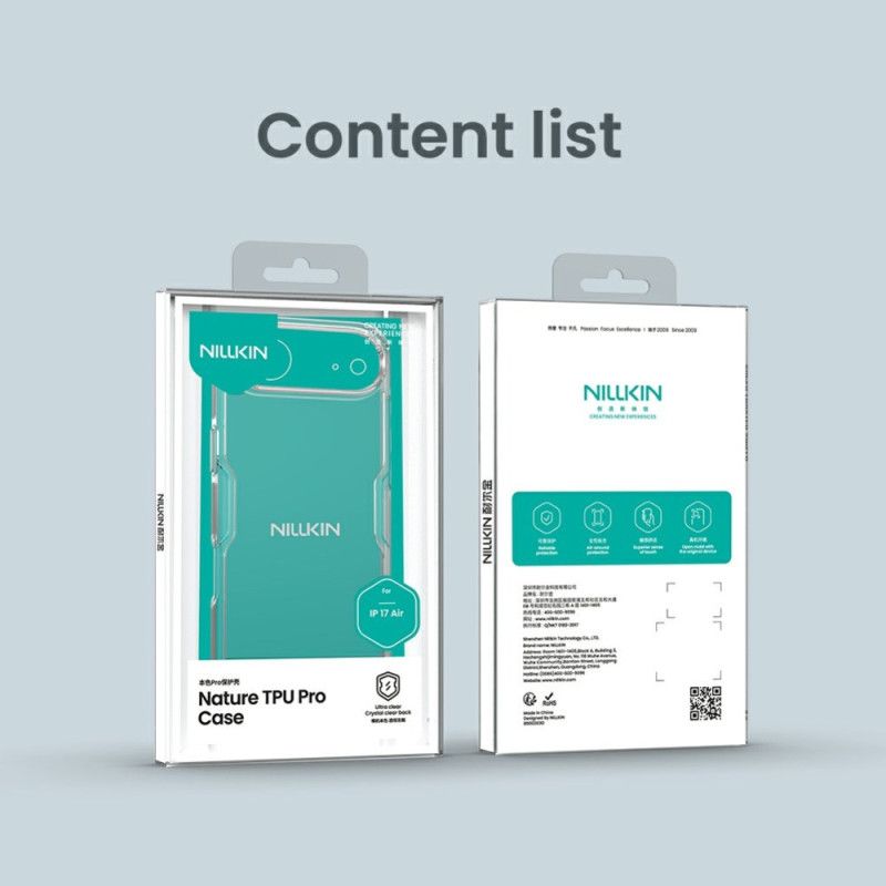 Deksel iPhone Air Nillkin Nature Pro-serien Klar