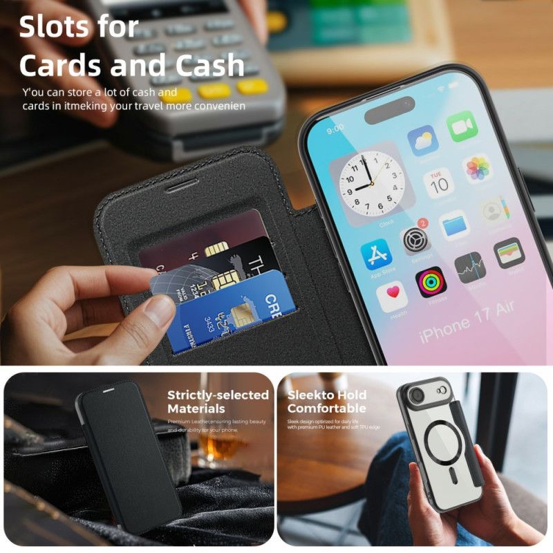Folio Deksel Til iPhone Air Magsafe-kompatibel Med Rfid-blokkering