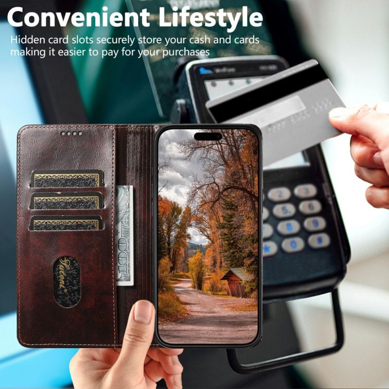 Lærdeksel Folio Deksel iPhone Air Vintage Suteni