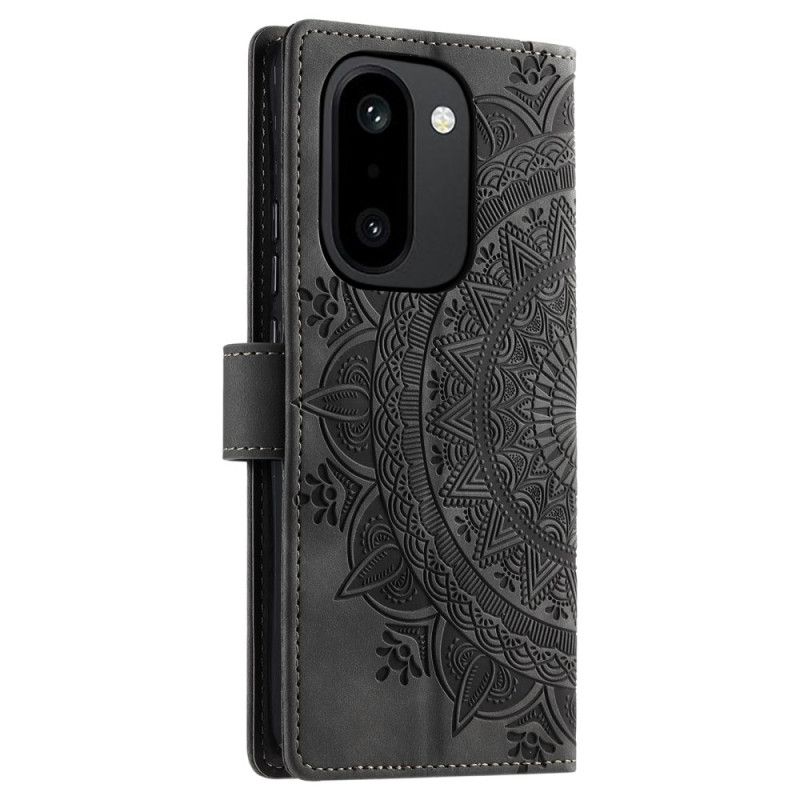 Folio Deksel Oneplus 15r Lommebok Med Mandala-effekt I Semsket Skinn Beskyttelse Deksel