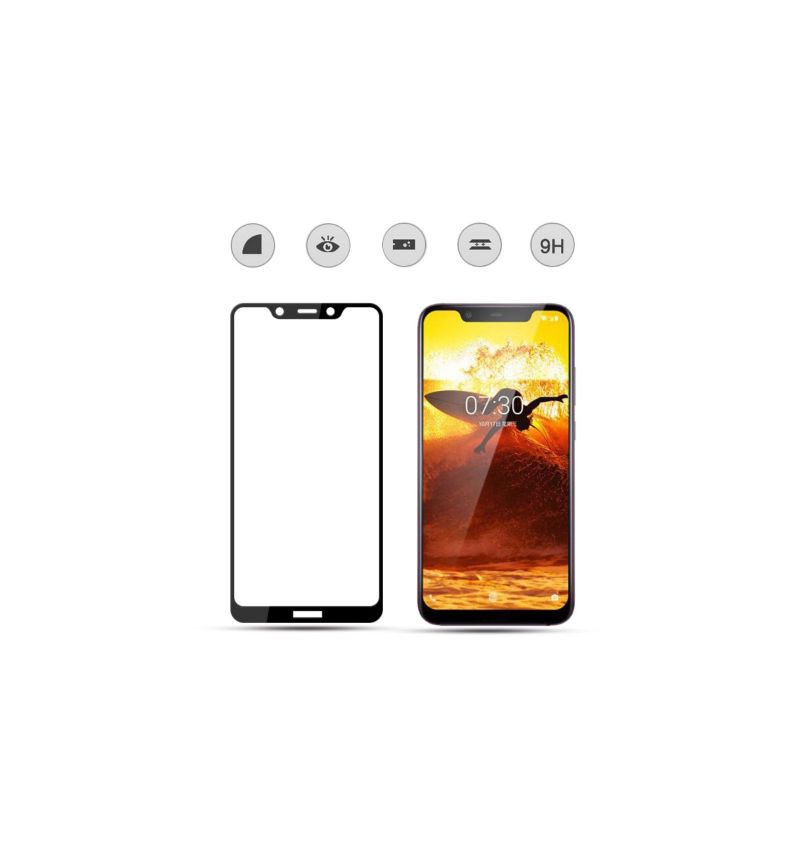 Nokia 8.1 - Skjermbeskytter I Herdet Glass I Full Størrelse - Svart