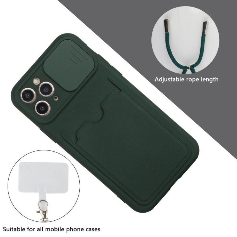 Deksel Til iPhone 11 Pro Kameradeksel Med Kortholder Og Snor