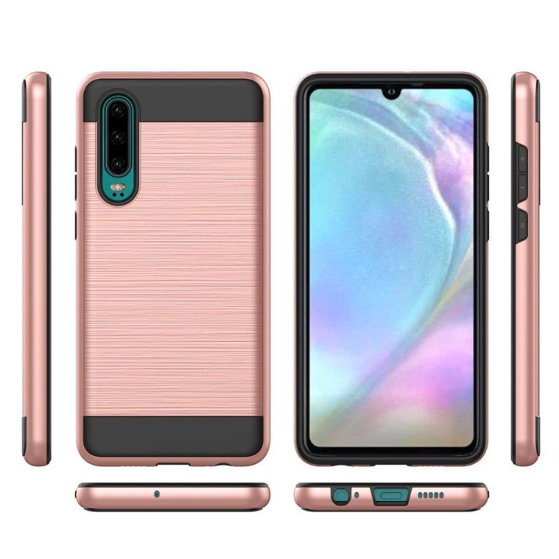 Deksel Til Huawei P30 Børstet Metalleffekt - Rosegull