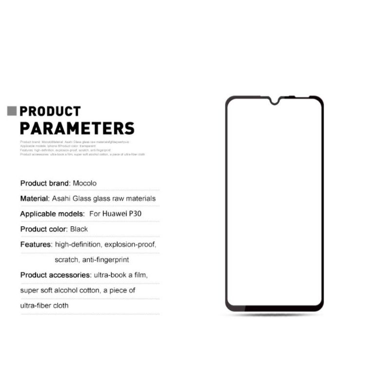 Huawei P30 - Skjermbeskytter I Herdet Glass I Full Størrelse - Svart