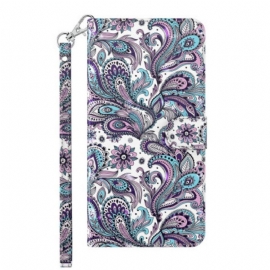 Folio Deksel Til Google Pixel 7 Pro Med Kjede Strappy Paisley-mønster