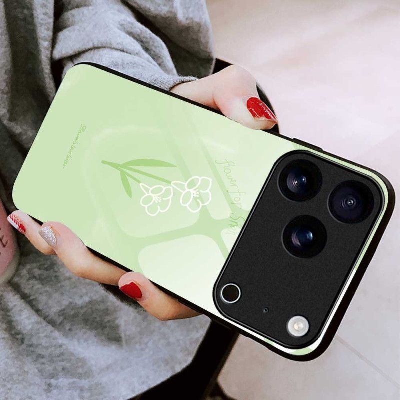 Deksel iPhone 17 Pro Max Blomster I Herdet Glass