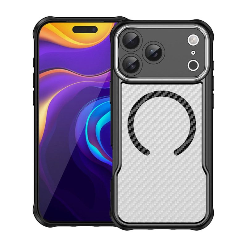 Deksel iPhone 17 Pro Max Magsafe-kompatibel Gjennomsiktig Karbonfiber