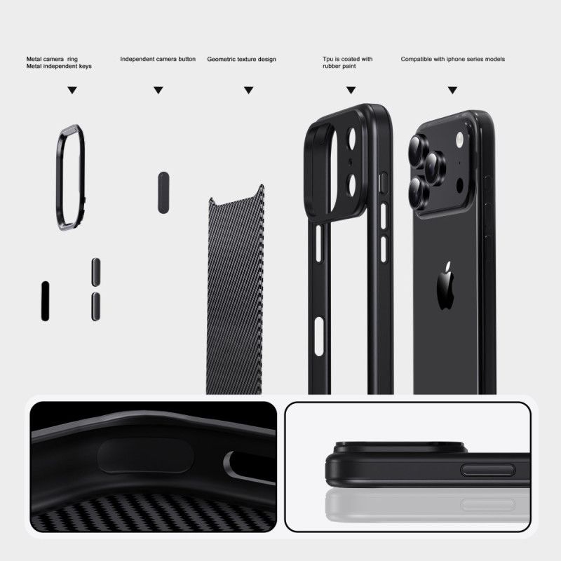 Deksel iPhone 17 Pro Max Mobildeksel Ipaky Carbon Fiber