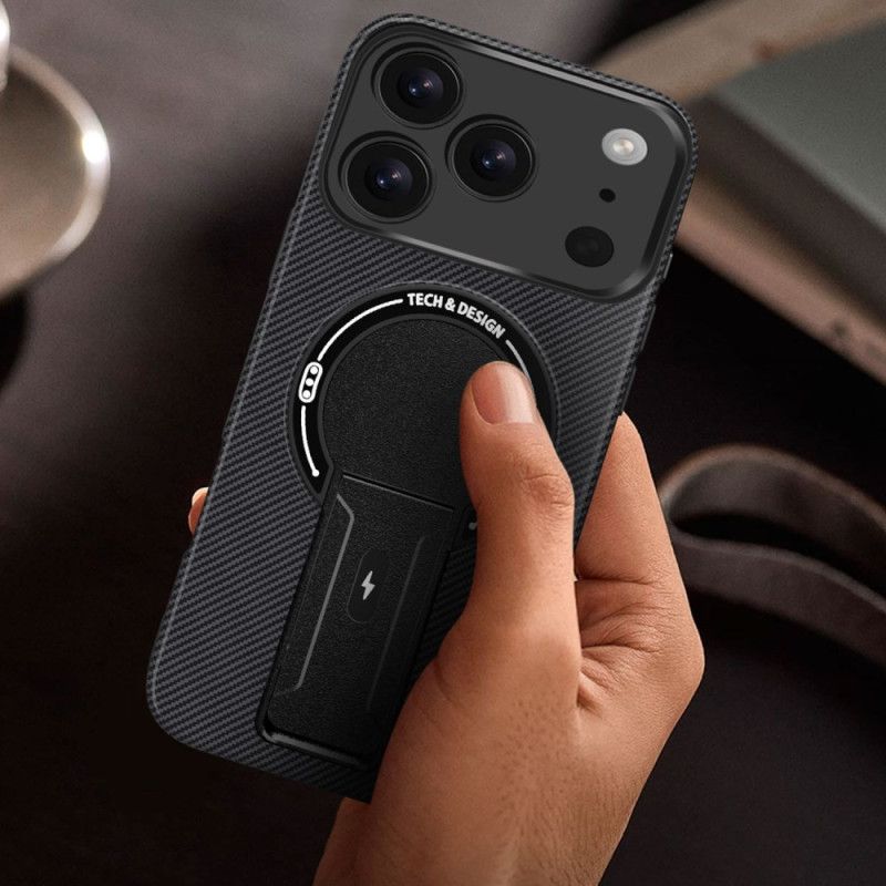 Deksel iPhone 17 Pro Max Mobildeksel Karbonfibertekstur Med Støtte