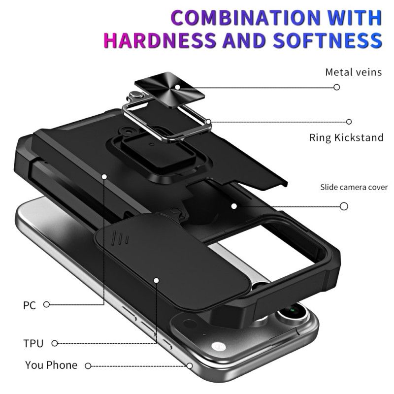 Deksel iPhone 17 Pro Max Robust Stativ Og Skyvedeksel Beskyttelse Deksel